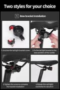 Miniatyrbild 7 av 10: Rockbros Q5 Bakre Cykelljus Med Intelligent Stoppsystem - Svart