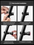 Miniatyrbild 8 av 10: Rockbros Q5 Bakre Cykelljus Med Intelligent Stoppsystem - Svart
