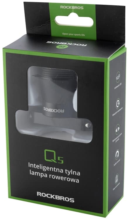 Rockbros Q5 Bakre Cykelljus Med Intelligent Stoppsystem - Svart