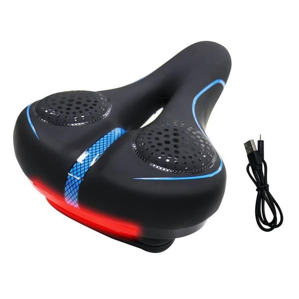 Cykel Saddle Med Built-in LED Lampa - Svart