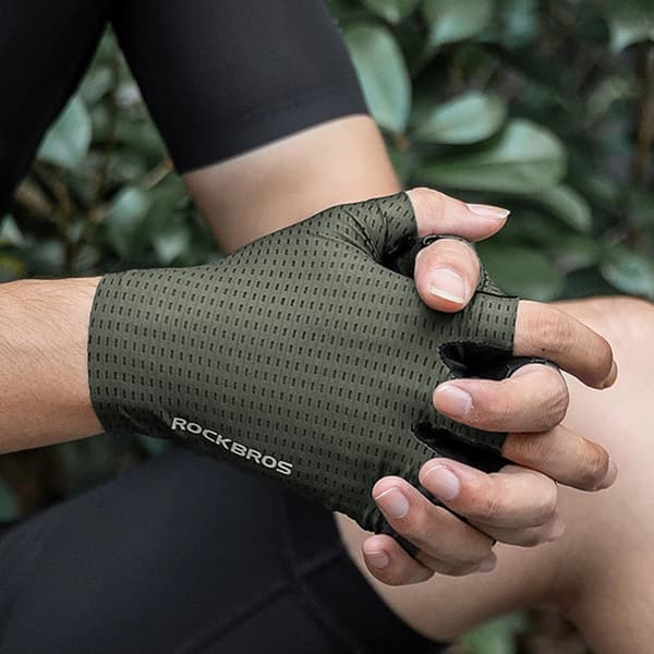 Rockbros Andas Short Finger Cykelhandskar Storlek: XL - Grön