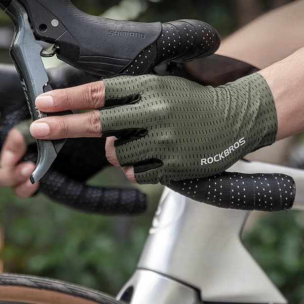 Rockbros Andas Short Finger Cykelhandskar Storlek: XL - Grön