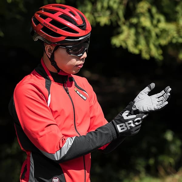 Rockbros Cykelhandskar, Isolerade, Långa, Storlek: XL - Svart/Grå