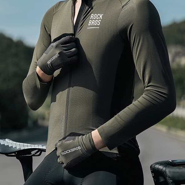 Rockbros Cykelhandskar Vår/Sommar/Höst, Hel, Storlek: S - Grön