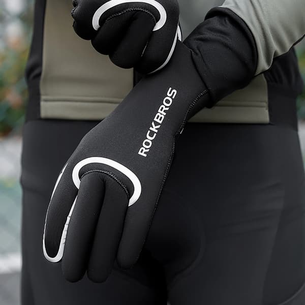 Rockbros Vattentäta Cykelhandskar, Full, Storlek: L/XL - Svart