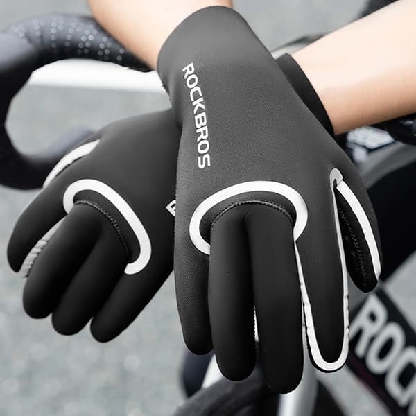 Rockbros Vattentäta Cykelhandskar, Full, Storlek: L/XL - Svart