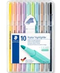 Miniatyrbild 1 av 6: Triplus® textsurfer® Överstrykningspennor 10-pack Pastellfärger Staedtler