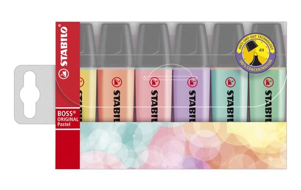 Överstrykningspenna Pastell 6-Pack STABILO BOSS