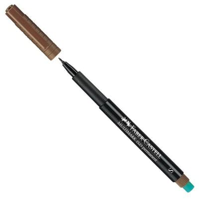 Märkpenna permanent Faber-Castell Multimark 1523 Superfine Brun 1/fp