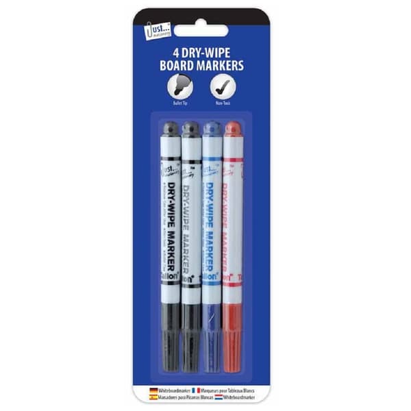 Just Stationery Dry-Erase Marker (pakke med 4 stk.)