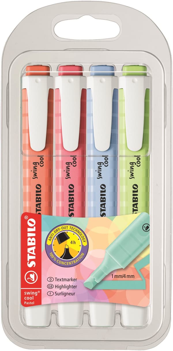 Överstrykningspennor Swing Cool 4-pack STABILO