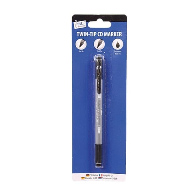 Just Stationery Twin Tip Permanent Marker Pen Black/Silver One Size