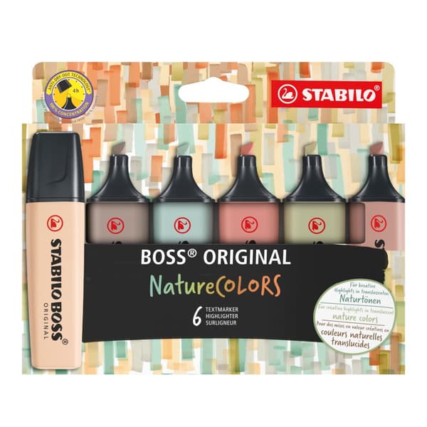 Överstrykningspenna Nature 6-Pack STABILO BOSS