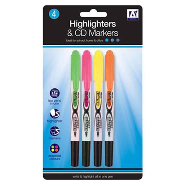 Anker Marker & Highlighter (Pack of 4) Multicoloured One Size