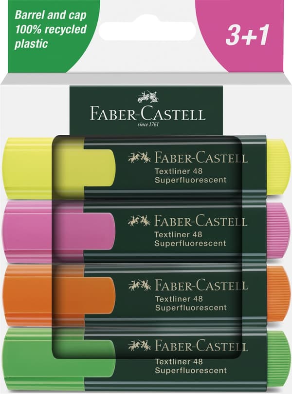 Överstrykningspenna Highlighter TL 48 4-pack Faber Castell