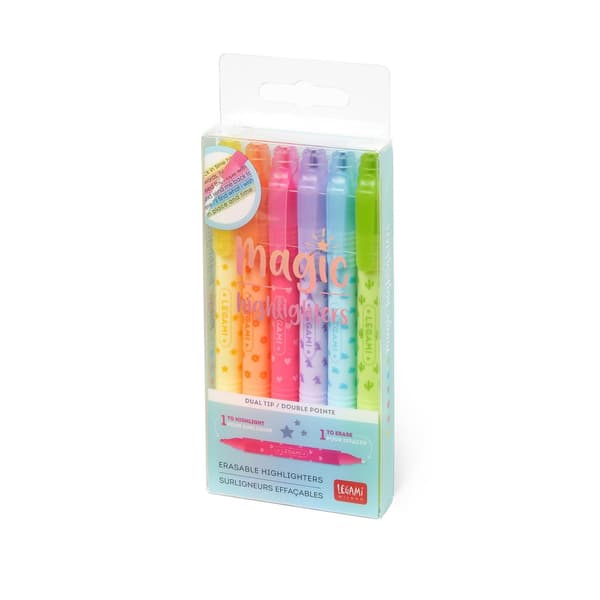 Överstrykningspennor Raderbara 6-pack Legami