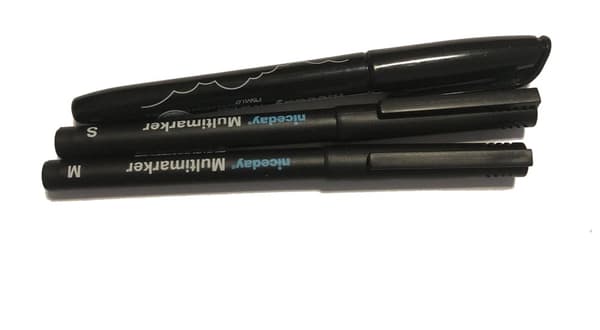 3 olika multimarker pennor svart permanent s, m, f