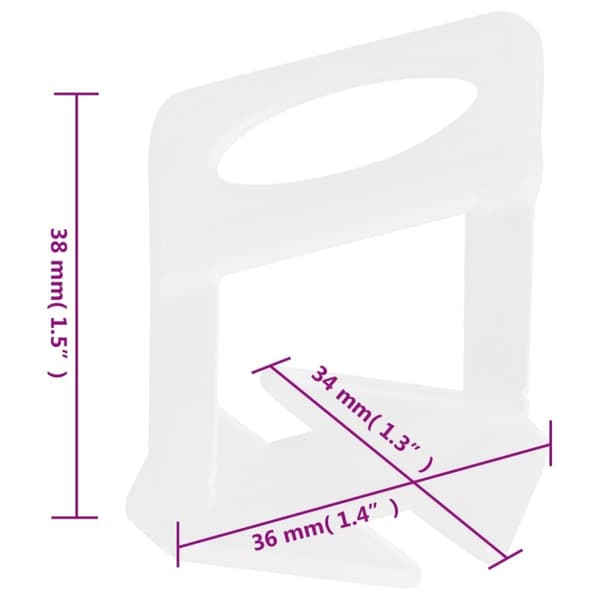 vidaXL nivelleringsklips til fliser 1000 stk. 1,5 mm