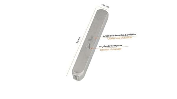 Gravurem gravör - 10112000 -S Set med bokstäver för att slå A-Z, - / 12mm