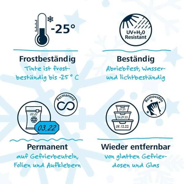 Schneider - S-72421 - Maxx 242 Markör för frysta livsmedel (Linjebredd 1 mm, Frostbeständig upp till -25 C) Svart