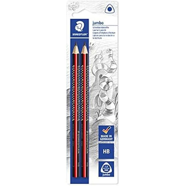 Lärande krita - STAEDTLER - Tradition Jumbo - Treförig form - FSC-certifierat trä - Blister med 2