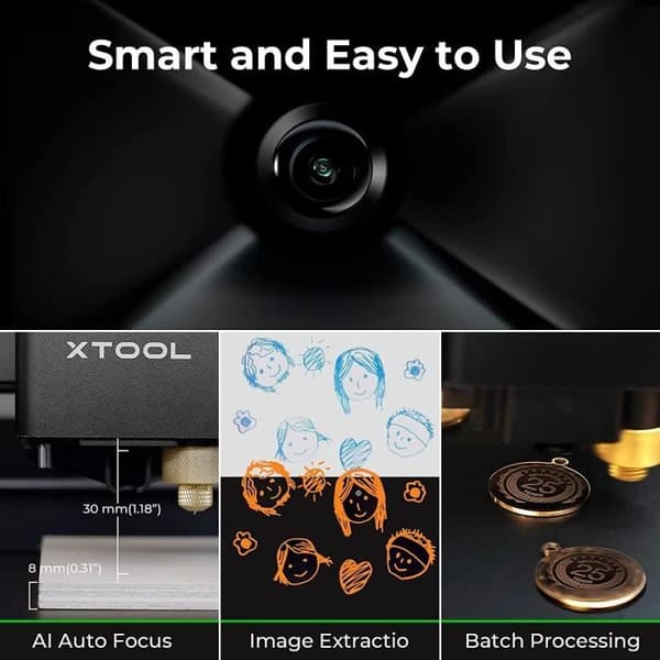 xTool M1 10W kompakt 3-i-1 lasergraverings- och skärmaskin för alla hantverk
