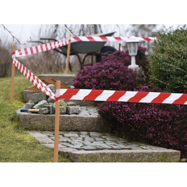 Signaliserings tejp - TESA - 100m x 80mm - Röd och Vit - UV-beständig - Icke-klistrande