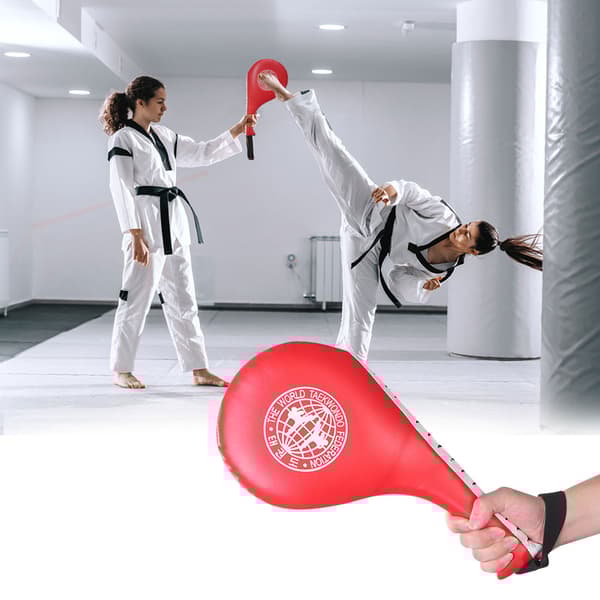 Taekwondo potkutyyny - kaksinkertainen potkutyyny kestävästä PU nahasta