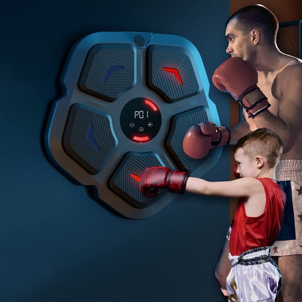 Interaktiv Boksemaskin med Bluetooth, Lys og Hansker – 3 Treningsmoduser