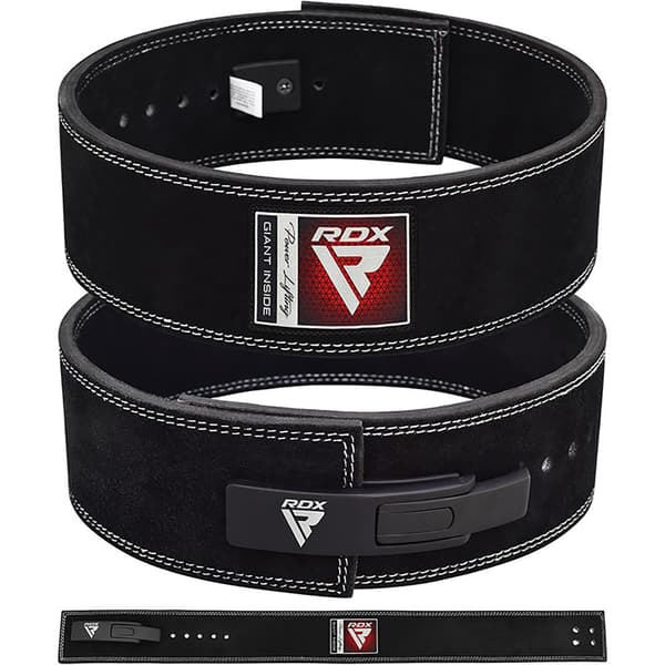 Rdx Sports Tyngdlyftningsbälte I Läder Pro Liver Buckle Svart XL