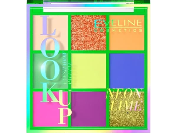 EVELINE_Look Up Neon Lime palette of 9 eyeshadows 10.8g