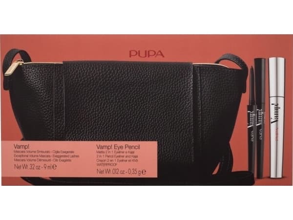Pupa Kit Vamp! Set Pupa: Vamp!, Waterproof, Volumizing, Mascara, Black, 9 ml + Vamp!, Gel Eyeliner, Extra Black, 1.5 ml For Women