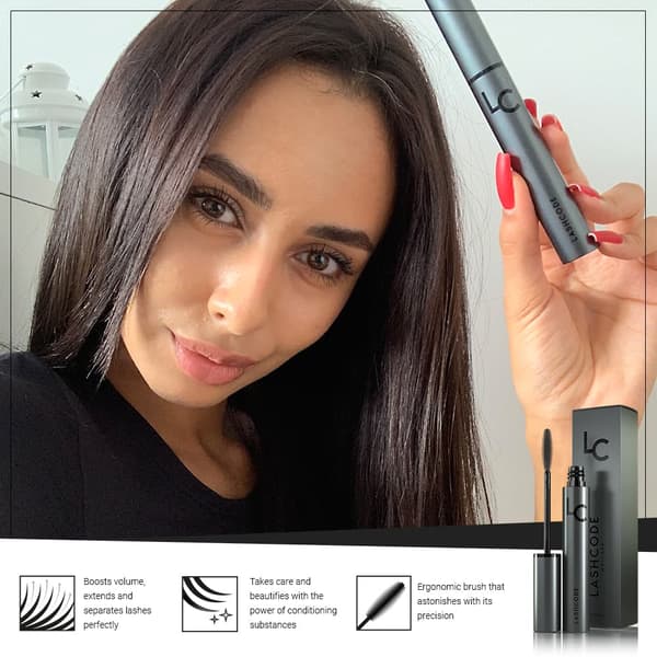 Ripsiväri Lashcode Mascara 10 ml - Täydellisesti ripsiä pidentävä ripsiväri, joka tekee ripsistäsi rohkeat ja stimuloi niiden kasvua