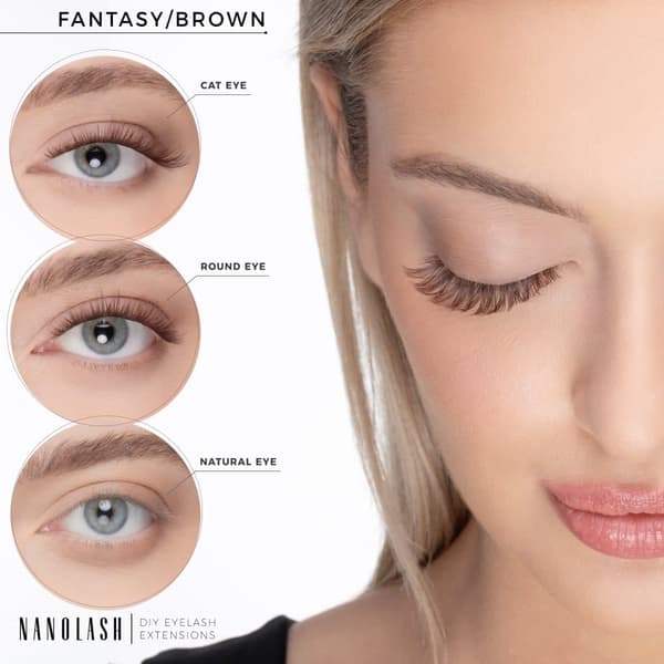 Startkit Ögonfranskluster för DIY-applicering hemma Nanolash -  36 Ögonfranskluster + bonder + sealer + remover + applikator