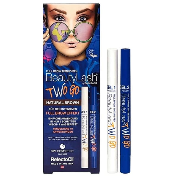Färg till ögonfransar RefectoCil BeautyLash Two Go Natural Brown 2 Delar