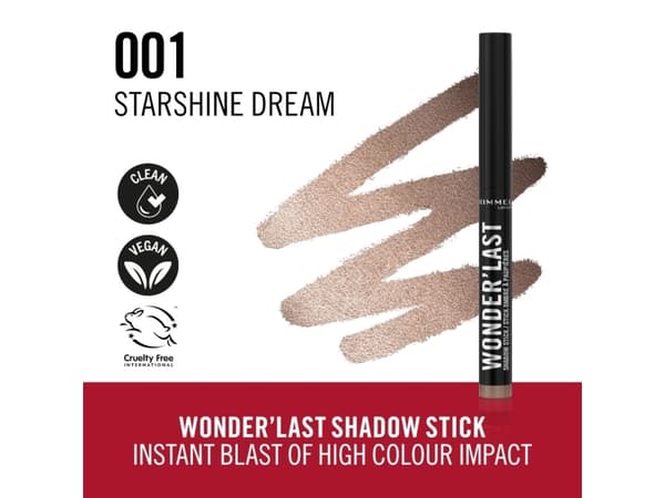 Rimmel Wonder''Last Shadow Stick 001 Starshine Dream 1.64g, Solid, Metallic, Smoothing, Nude, Starshine Dream, 1 colours, Shimmer
