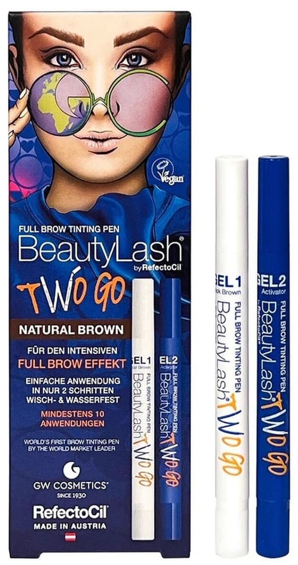 Eyelash Dye RefectoCil BeautyLash Two Go Natural Brown 2 Pieces