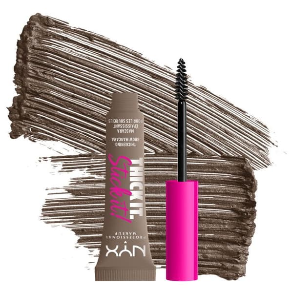 NYX Professional Makeup Tjock It. Stick det! Ögonbrynsmascara, tonad och förtätad Resultat 16h, Färg: Taupe (01)