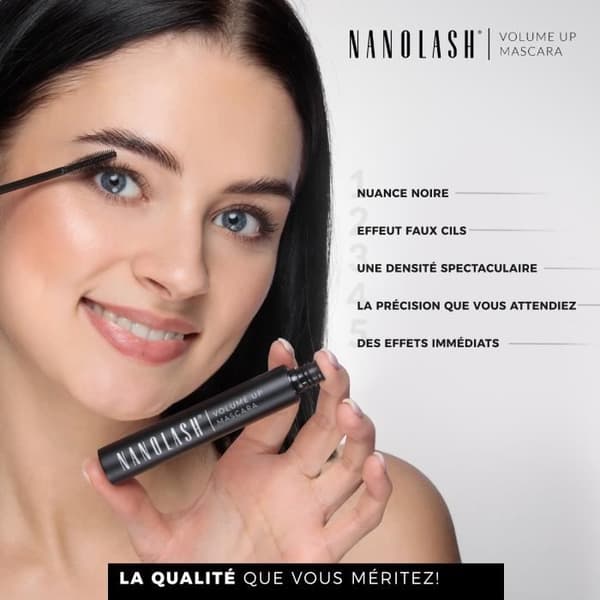 Mascara - Nanolash - Tjocknande mascara 10 ml - Svart - Jämn applicering - Otrolig volym