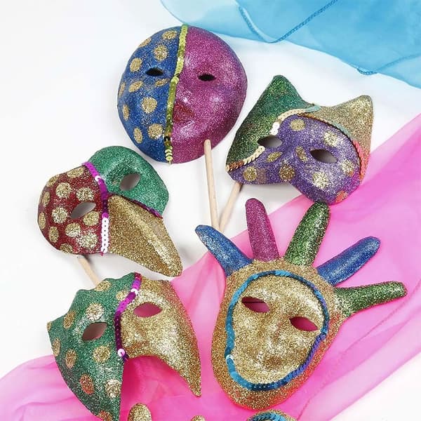 Masker av papier-maché - Barn - 5-12 år - 60 st