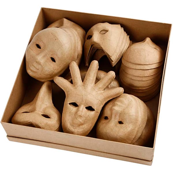 Masker av papier-maché - Barn - 5-12 år - 60 st