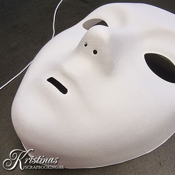 Helmasker - H: 17,5 cm - B: 14 cm - Vit - 12 st