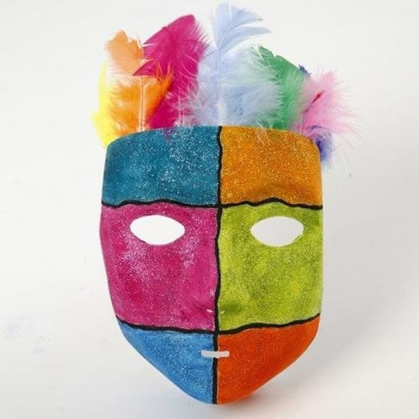Helmasker - H: 17,5 cm - B: 14 cm - Vit - 12 st
