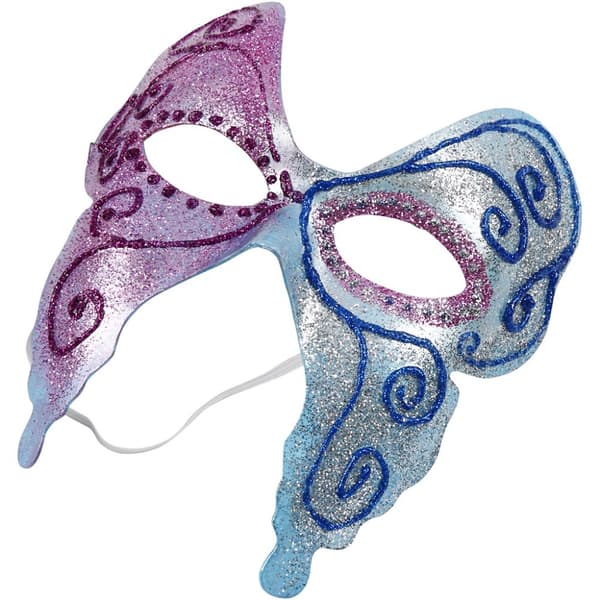 Maskerad Mask av Kartong - Vita - 12 st