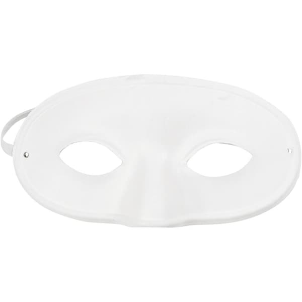 Halvmasker av papp - H: 9,5 cm - B: 18,5 cm - 10 st