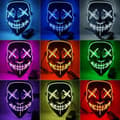 Miniatyrbild 3 av 7: The Purge El Wire Halloween LED Mask Svart (Vit)