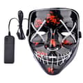 Miniatyrbild 7 av 7: The Purge El Wire Halloween LED Mask Svart (Vit)