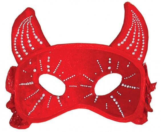 mask Red Devil damer polyester röd enstorlek