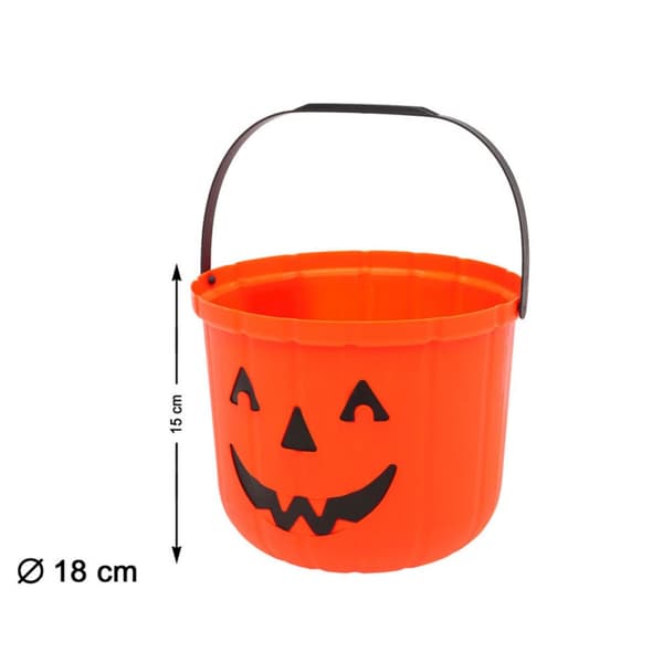 Tilbehør til Kostume Spand Ø 18 cm Græskar Orange