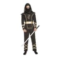 Miniatyrbillede 1 af 3: Kostume til voksne My Other Me Sort Ninja Onesize (4 Dele)